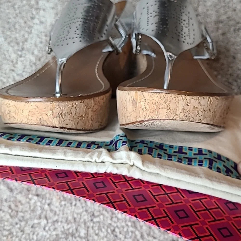 Tory Burch Landon Laser Cut Cork Wedge